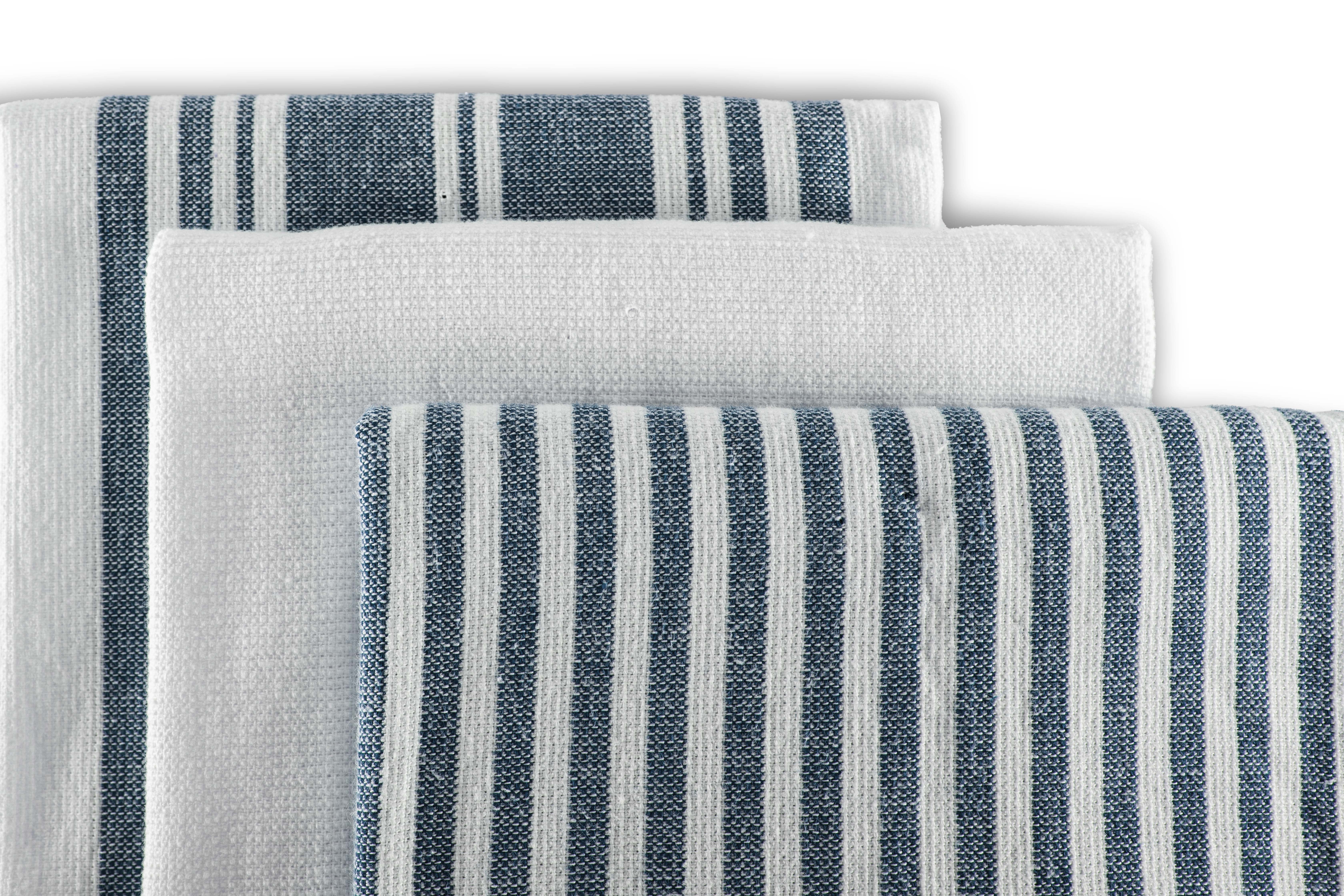 Kitchentowels Culinary Duo Stripe 50x76 washed indigo, set3