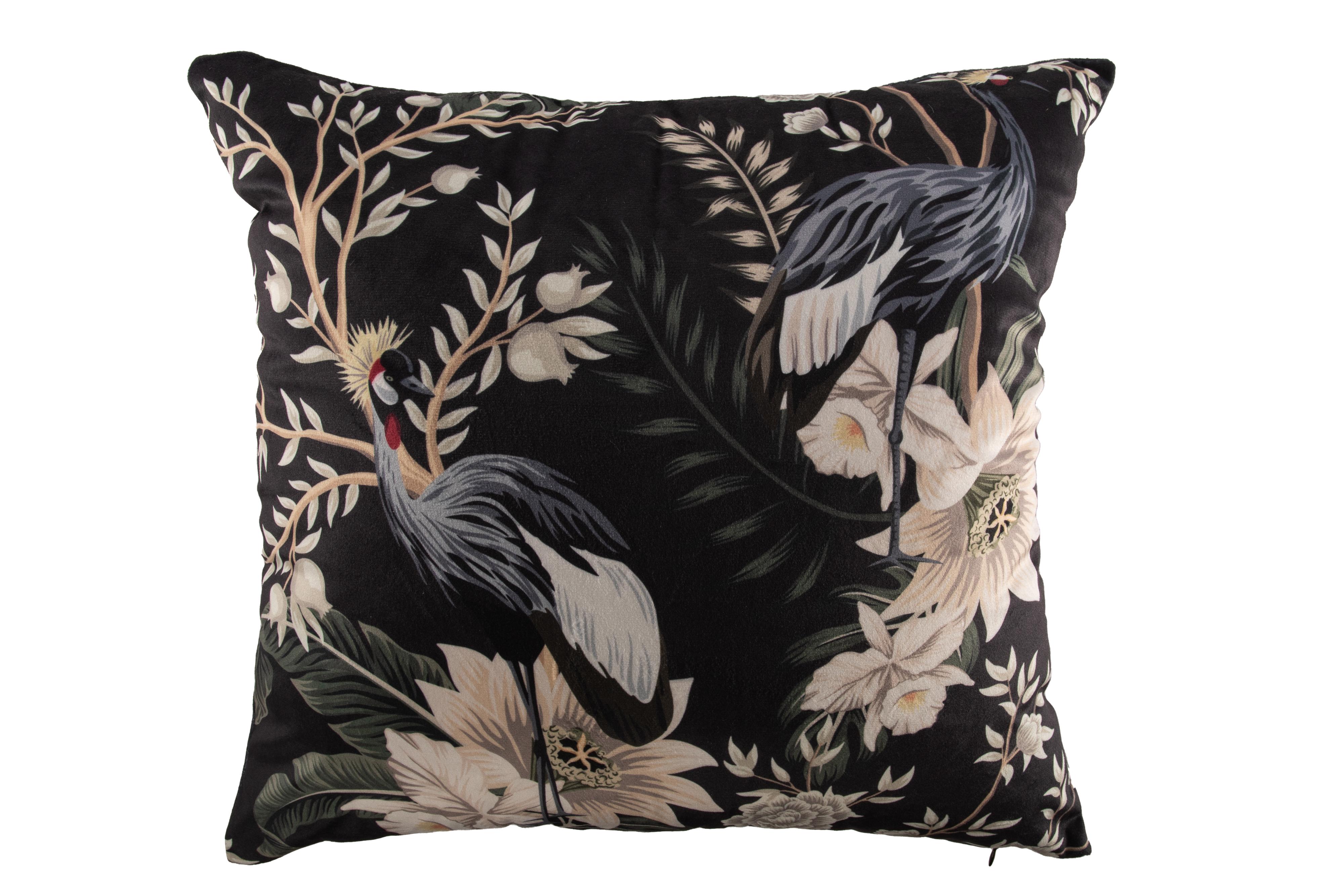 Cushion (filled) 43x43 cm, Cranes in a blooming forrest - 02