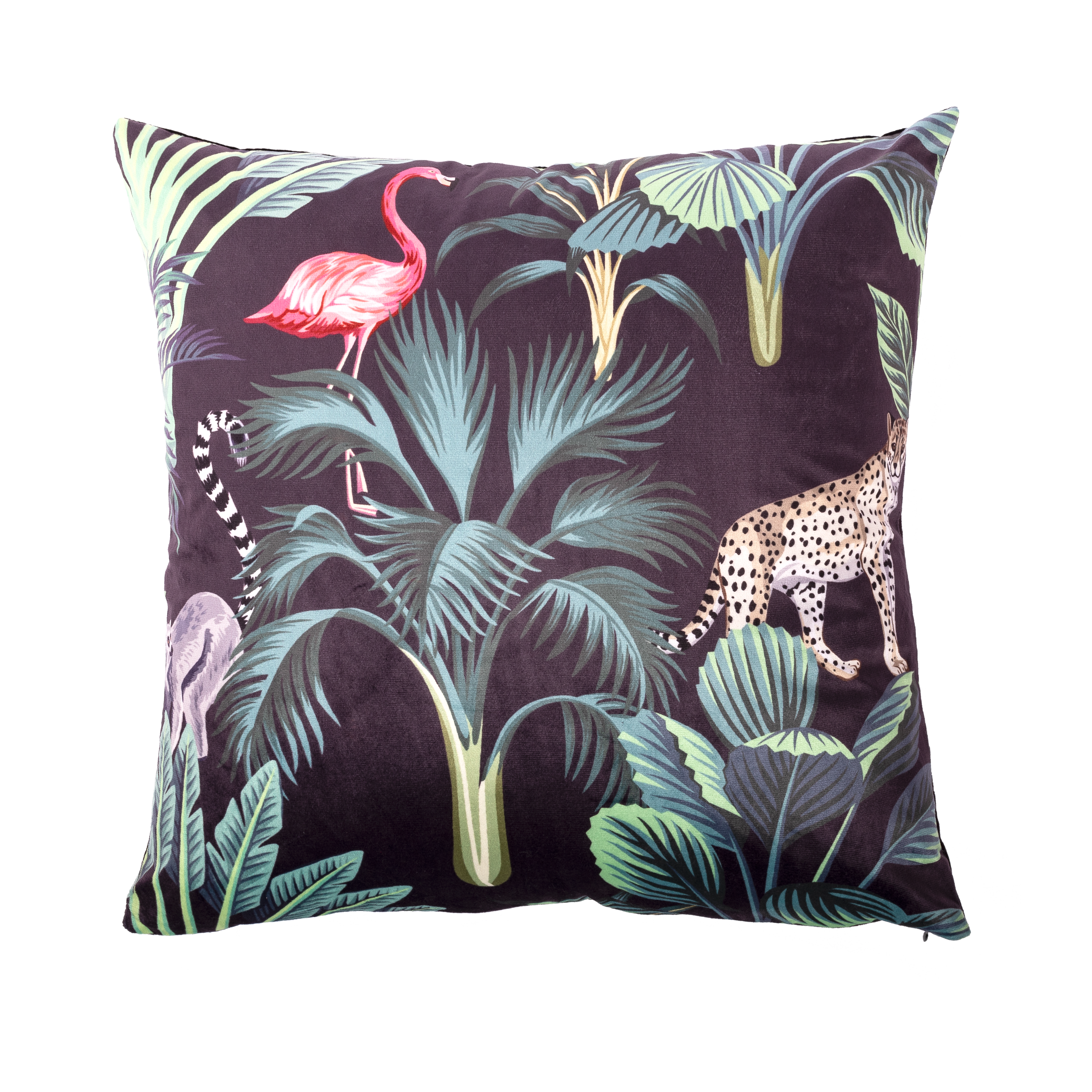 Kussen (gevuld) AMBIANCE PRINT 45X45CM, forest black