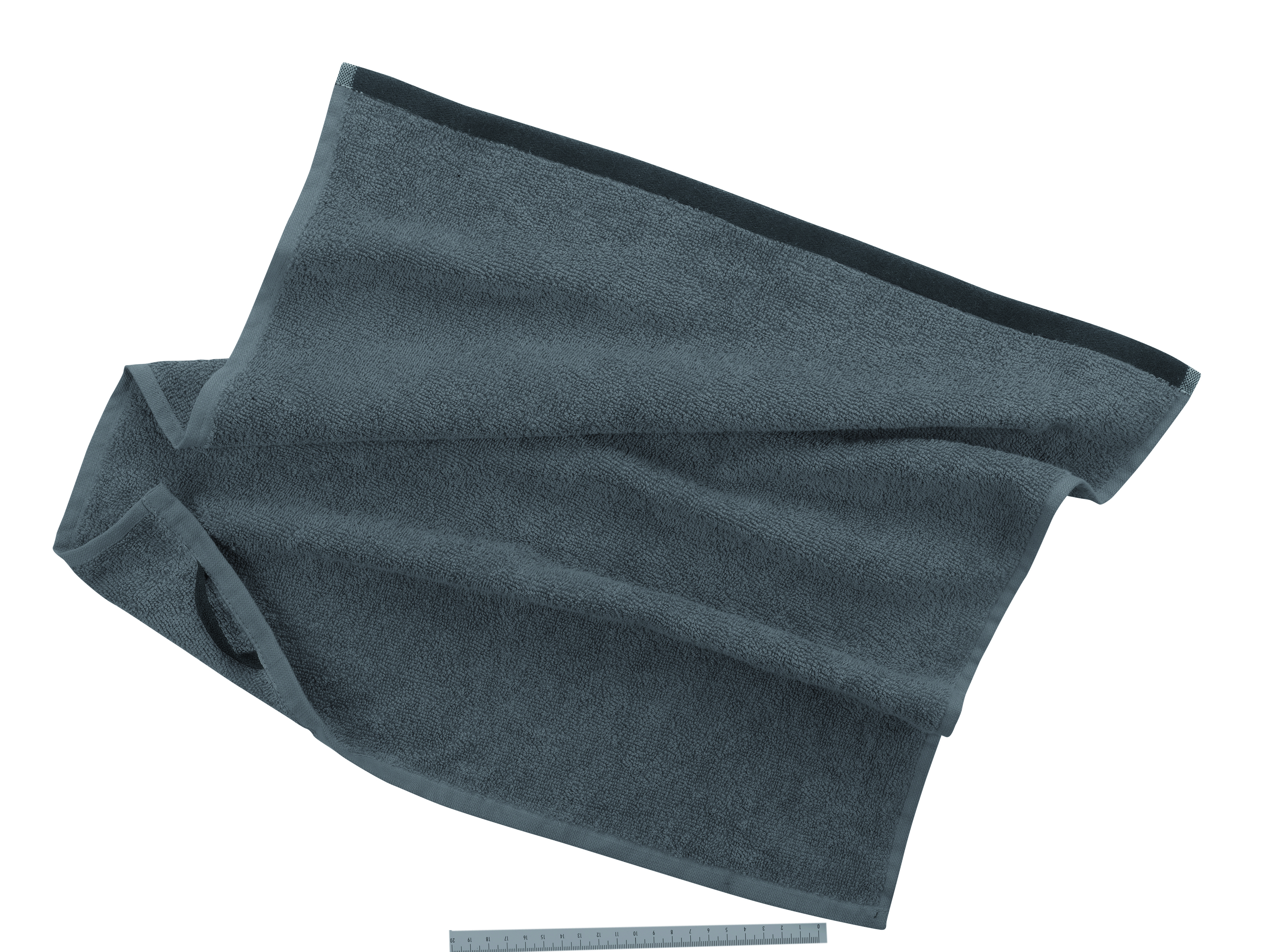 Square terry towel solid, no eyelet, with loop, set2, grey