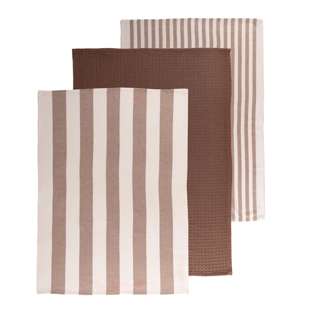 Torchon MARRA - SET/3 - 51x74 cm, cognac