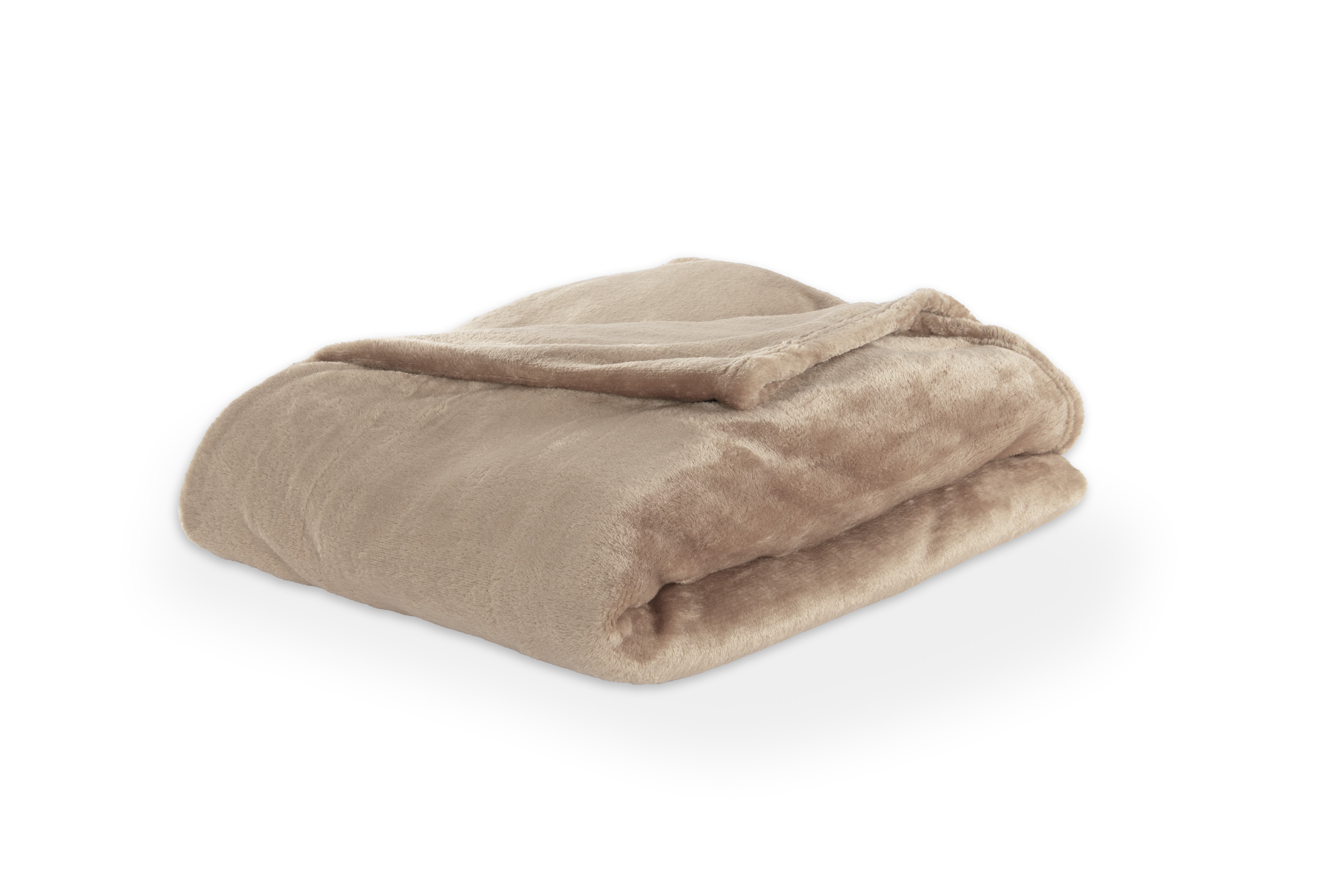 Plaid COSY DELUX - Microflanelle - 180x220 cm, taupe