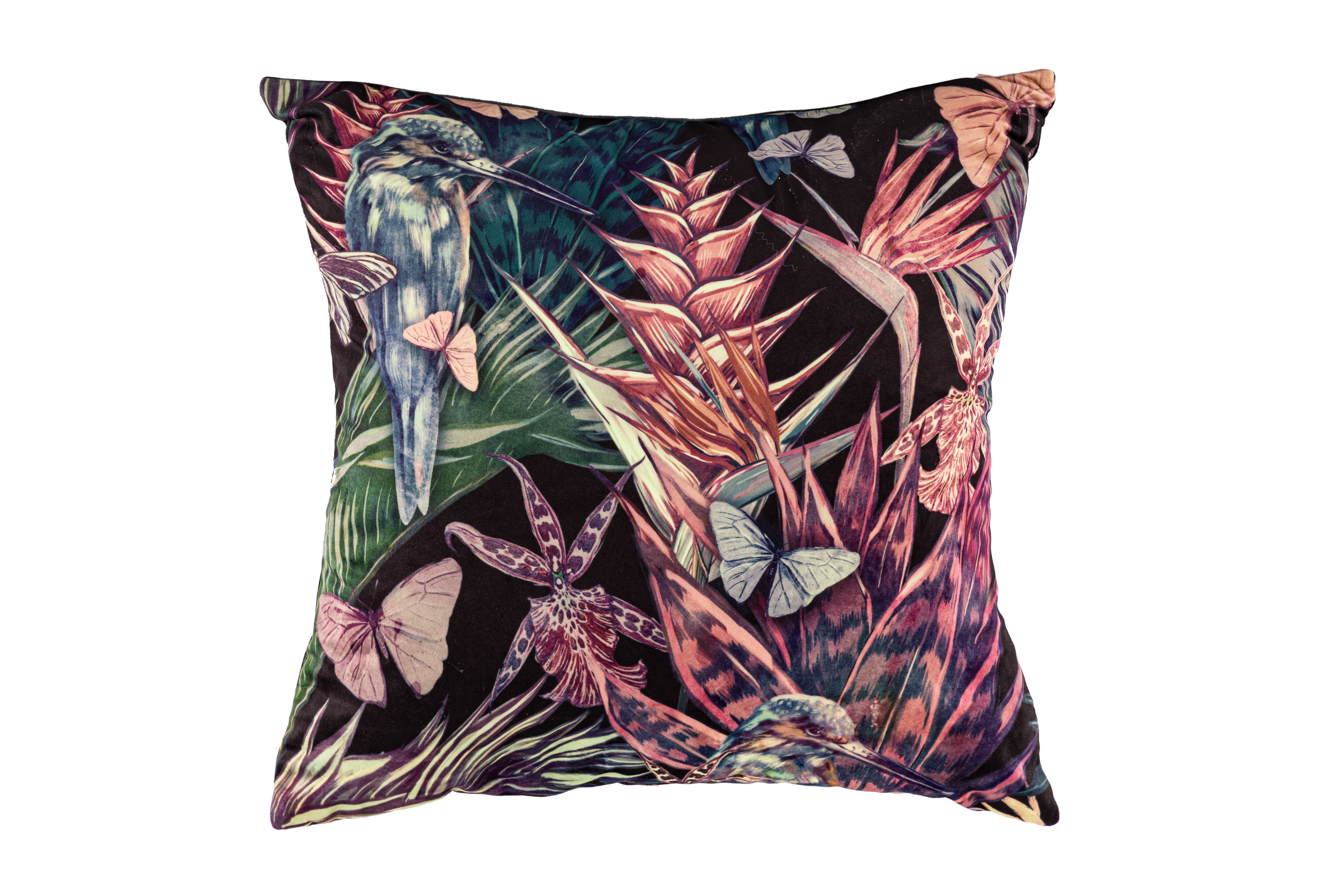 Kussen (gevuld) AMBIANCE PRINT 45X45CM, heliconia