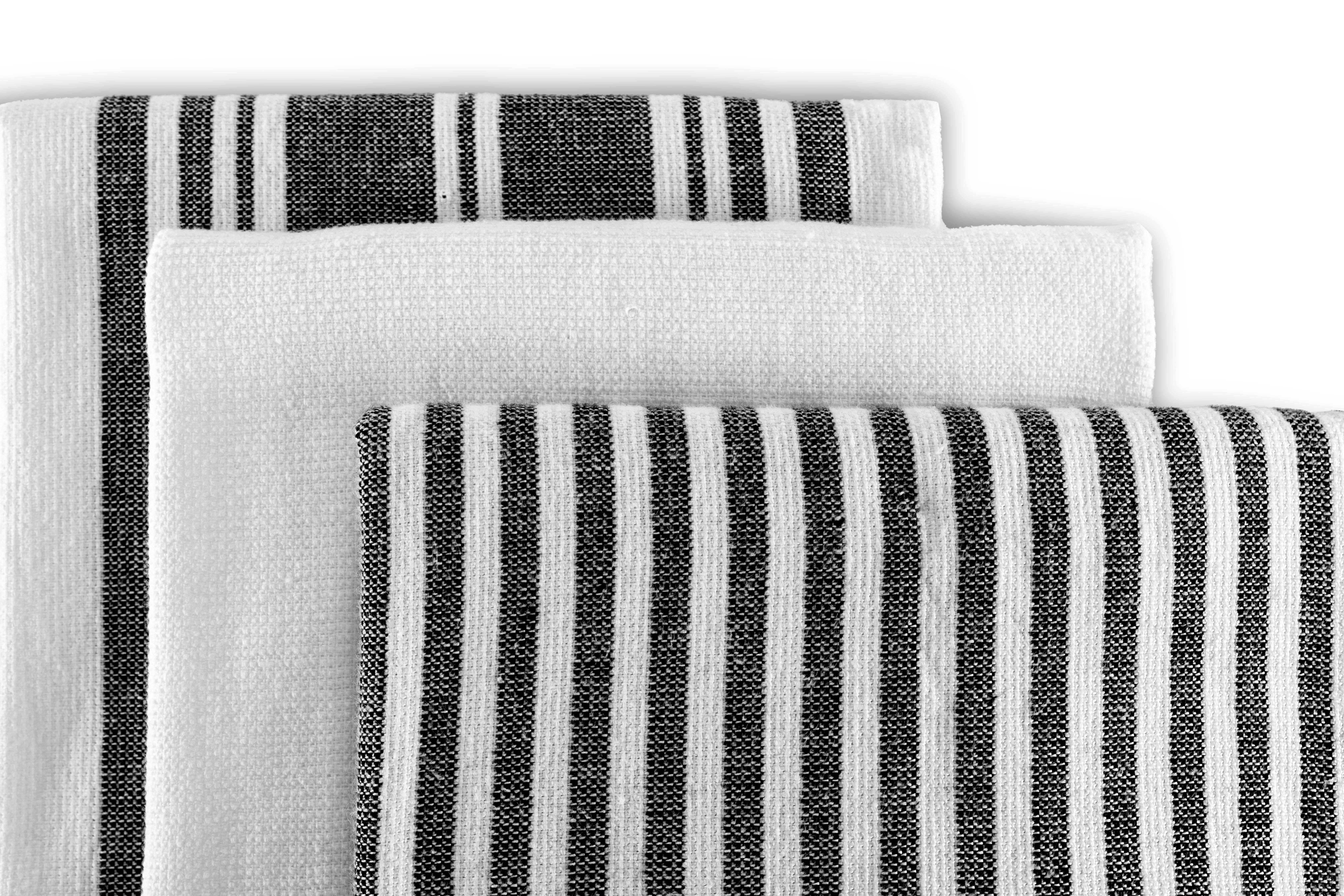 Keukenhanddoeken Culinary Duo Stripe 50x76 black, set3