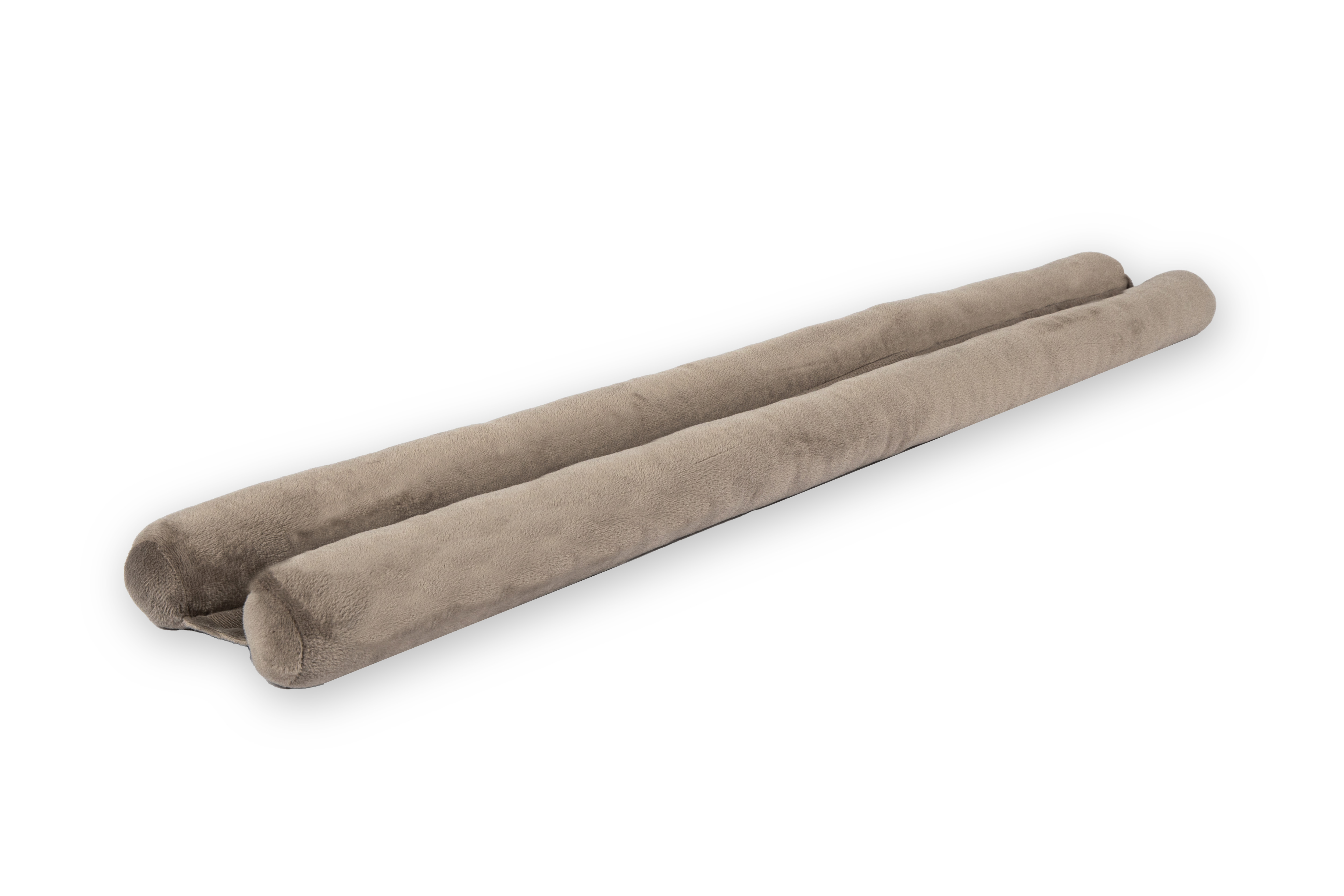 Boudin de porte double face - micro flanelle - 80x16x5 cm, taupe