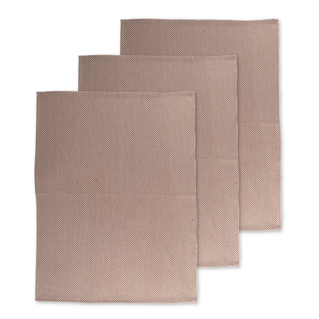 Torchon DOBBY - SET/3 - 51x72 cm, cognac