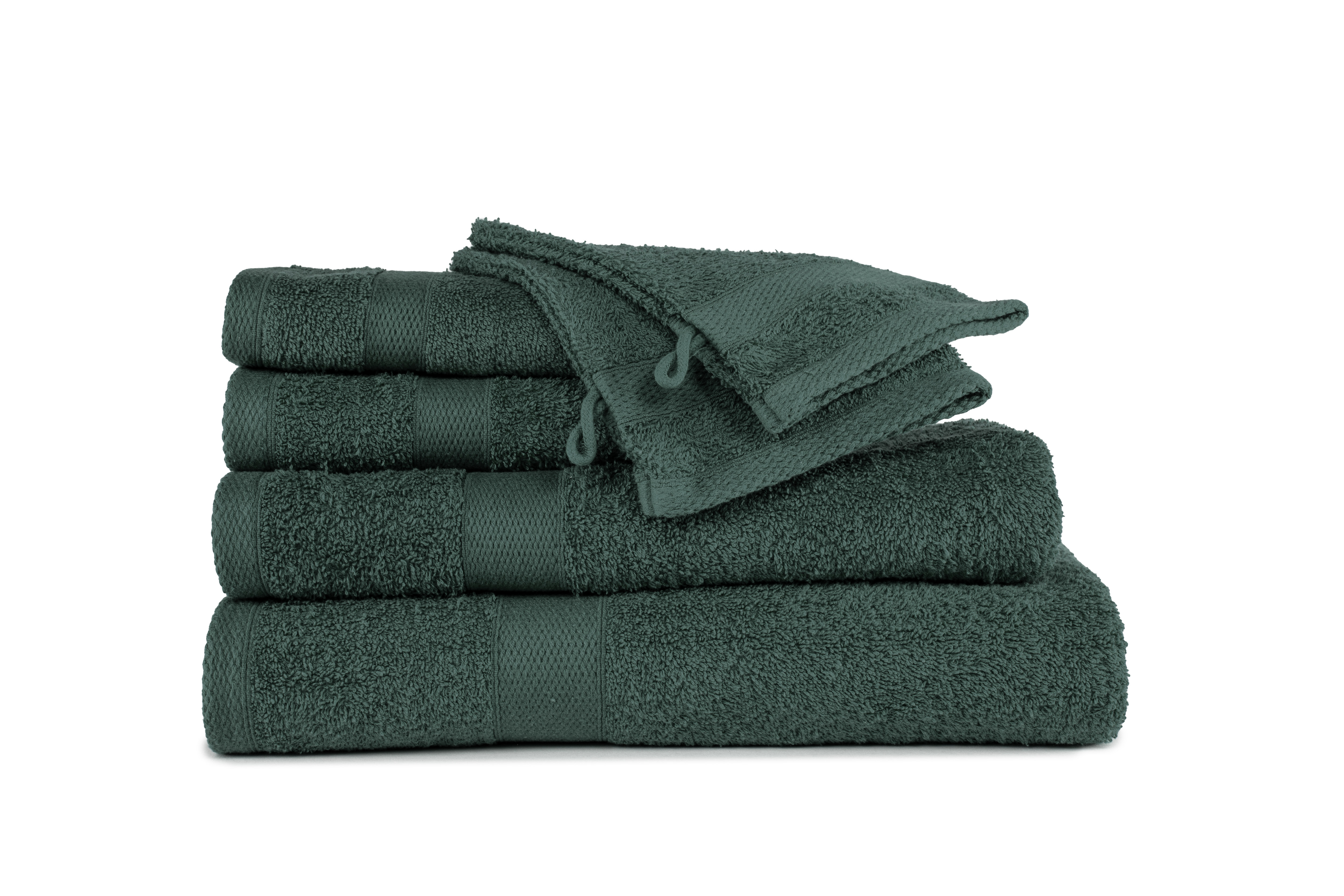 Gant de toilette 15x21cm, dark green- set2