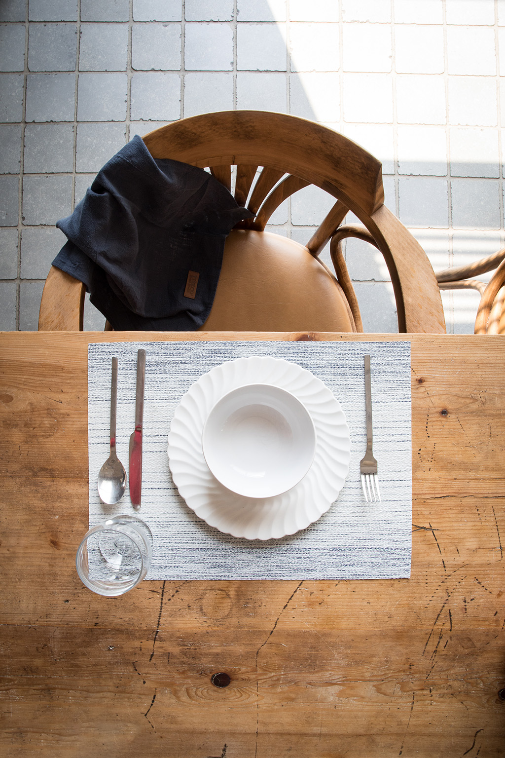 Placemat chambray, 33x45cm, stone blue