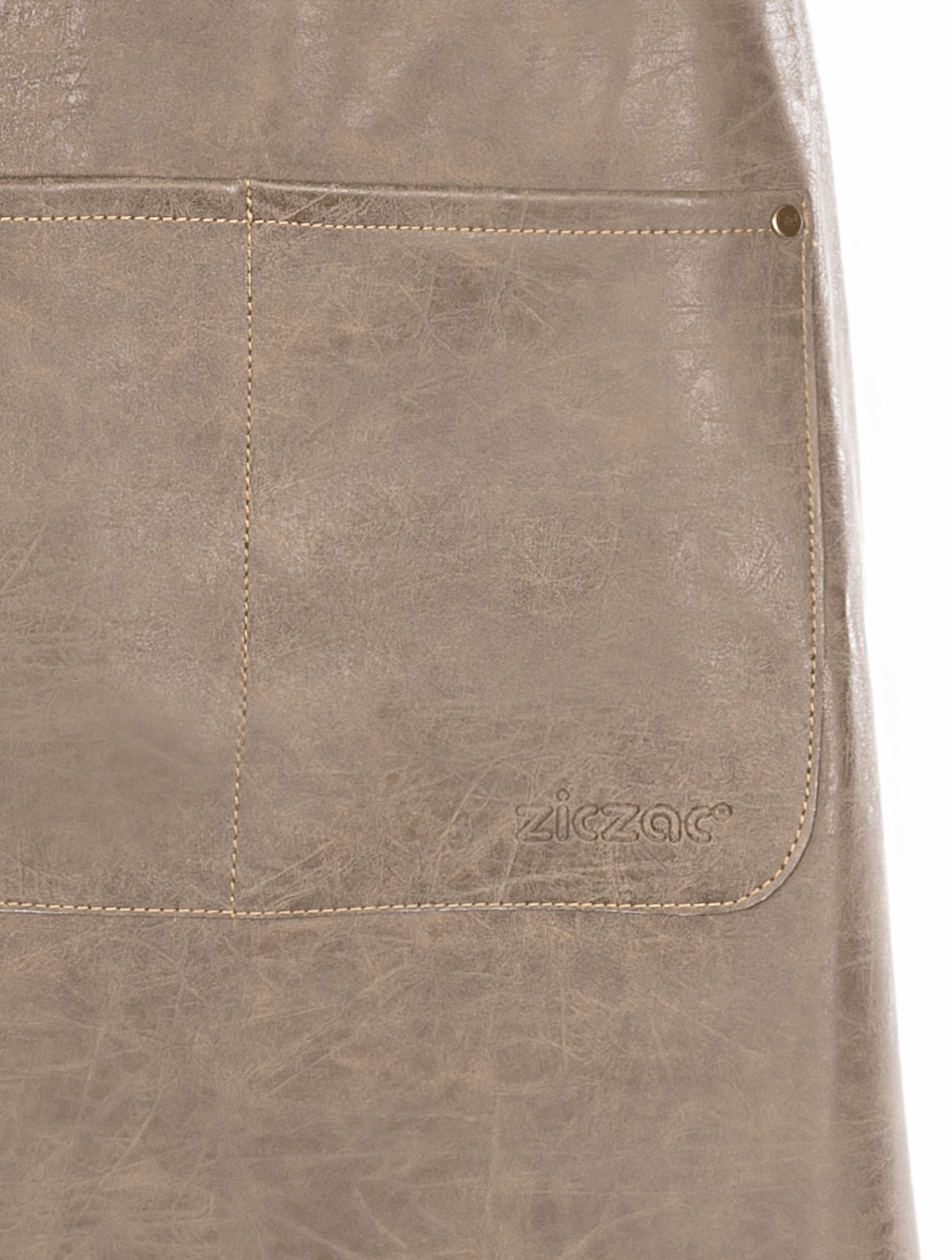 Schort TRUMAN (Logo + Pocket), 64x85 cm, taupe