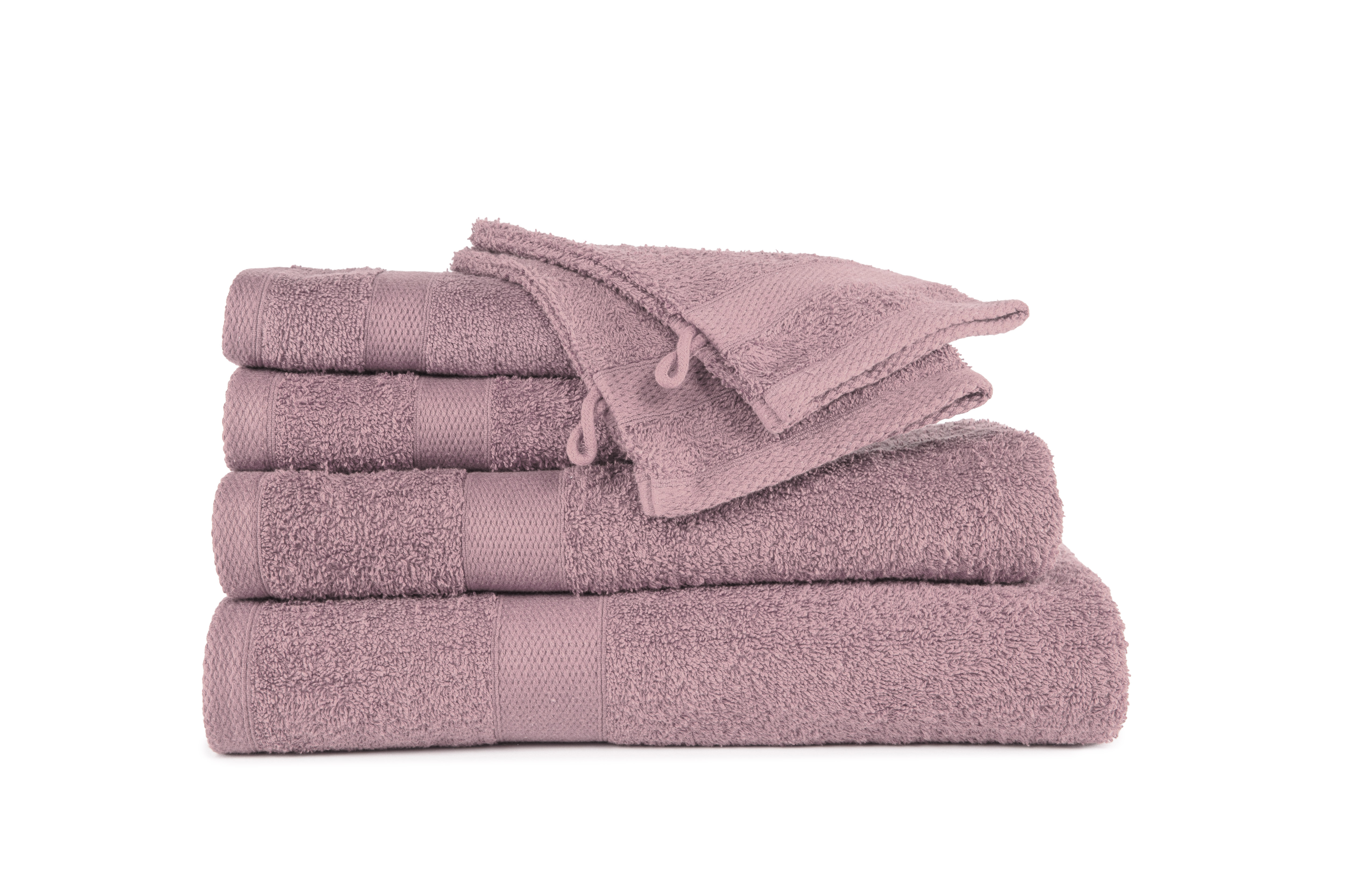 Washandje 15x21cm, mauve - set/2