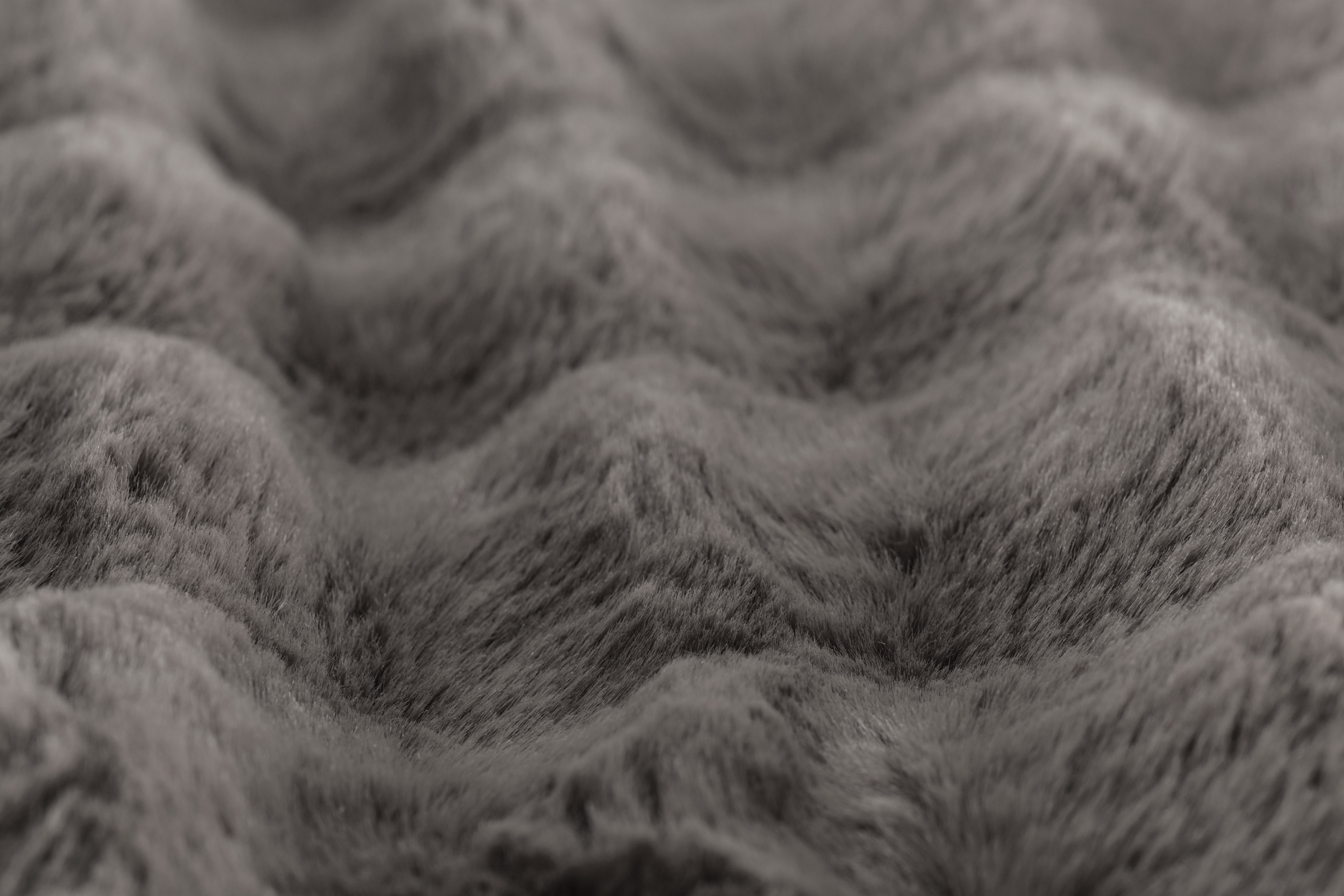 Bubble rabbit fur throw - 130x180cm, grey