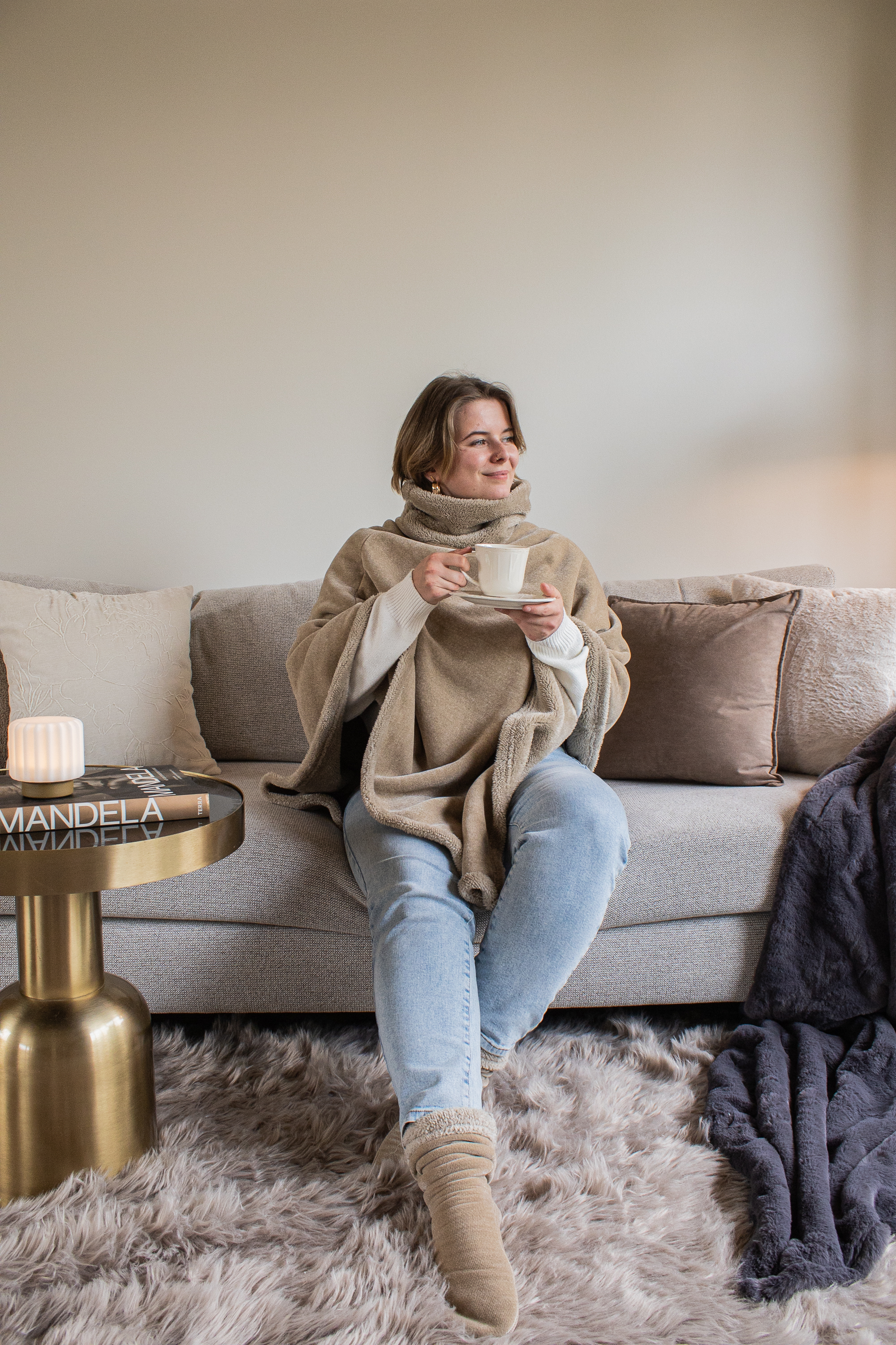 ROCHER poncho - unisex - 60x80 cm, ivory