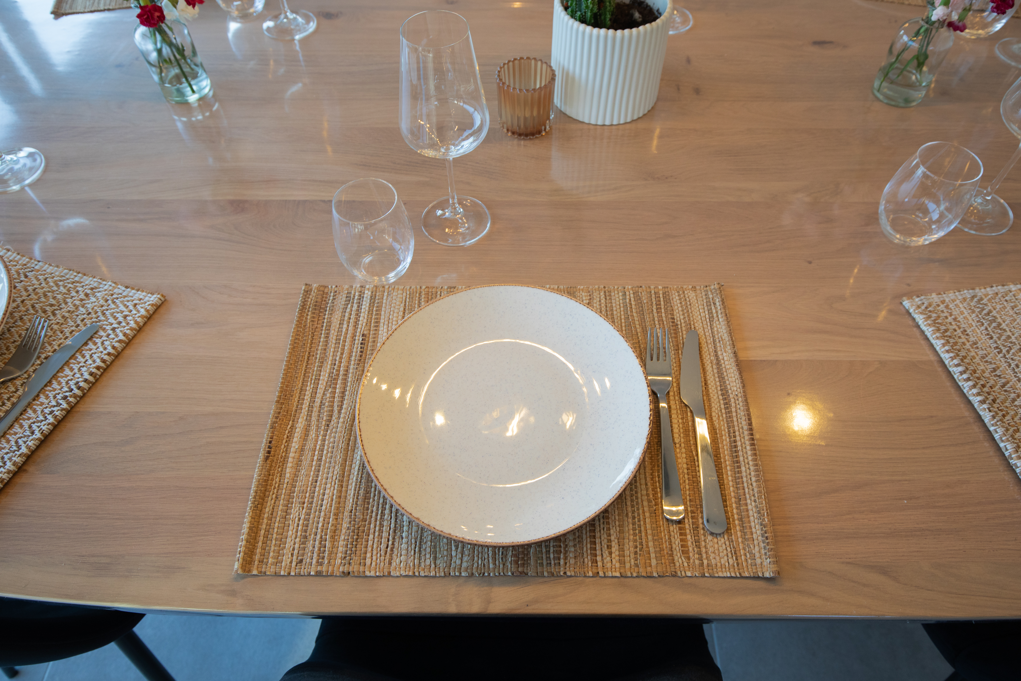 Placemat ASTER - 30x45 cm, natural/taupe