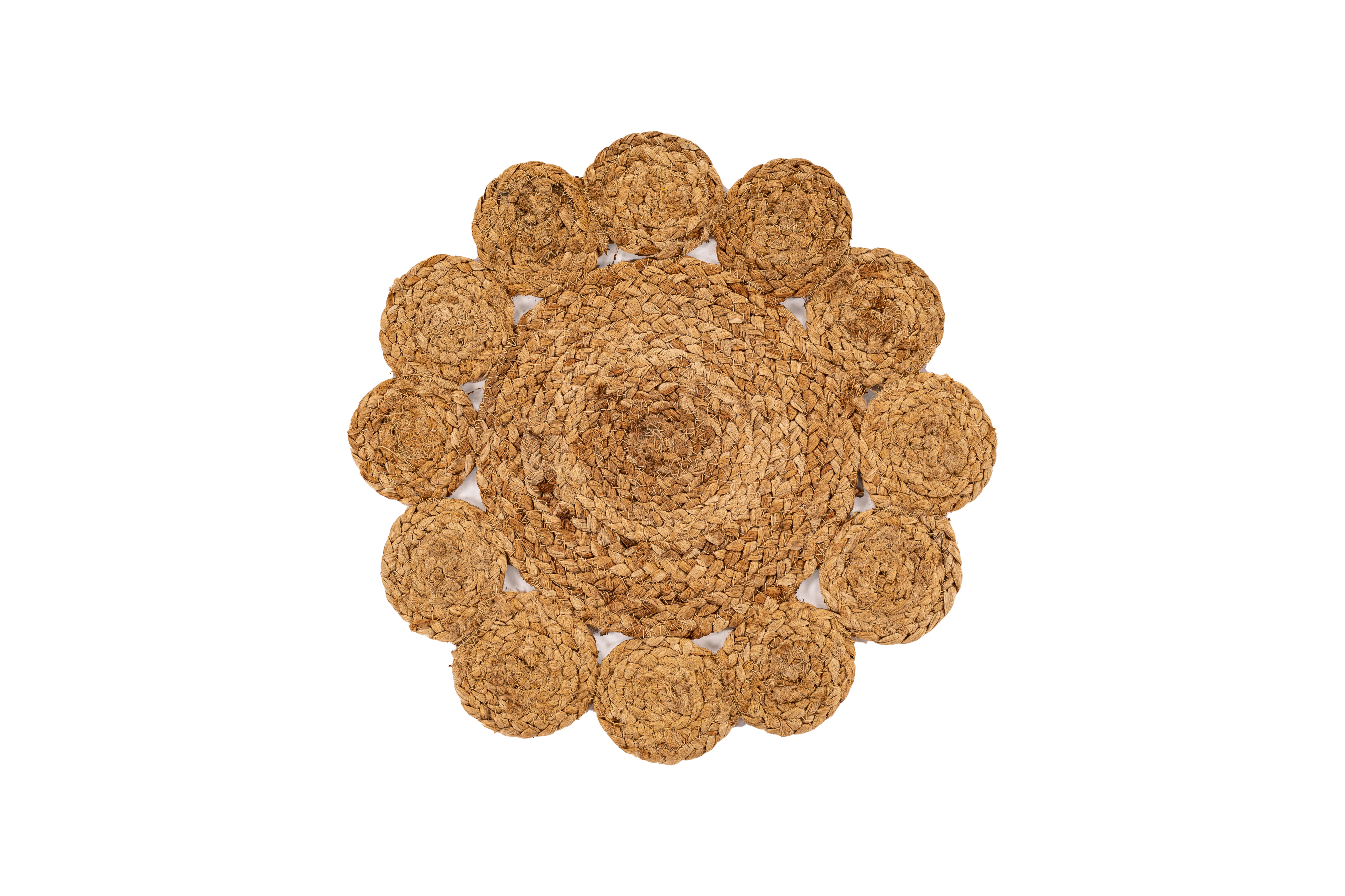 Placemat jute natural rond foral dia 37 cm