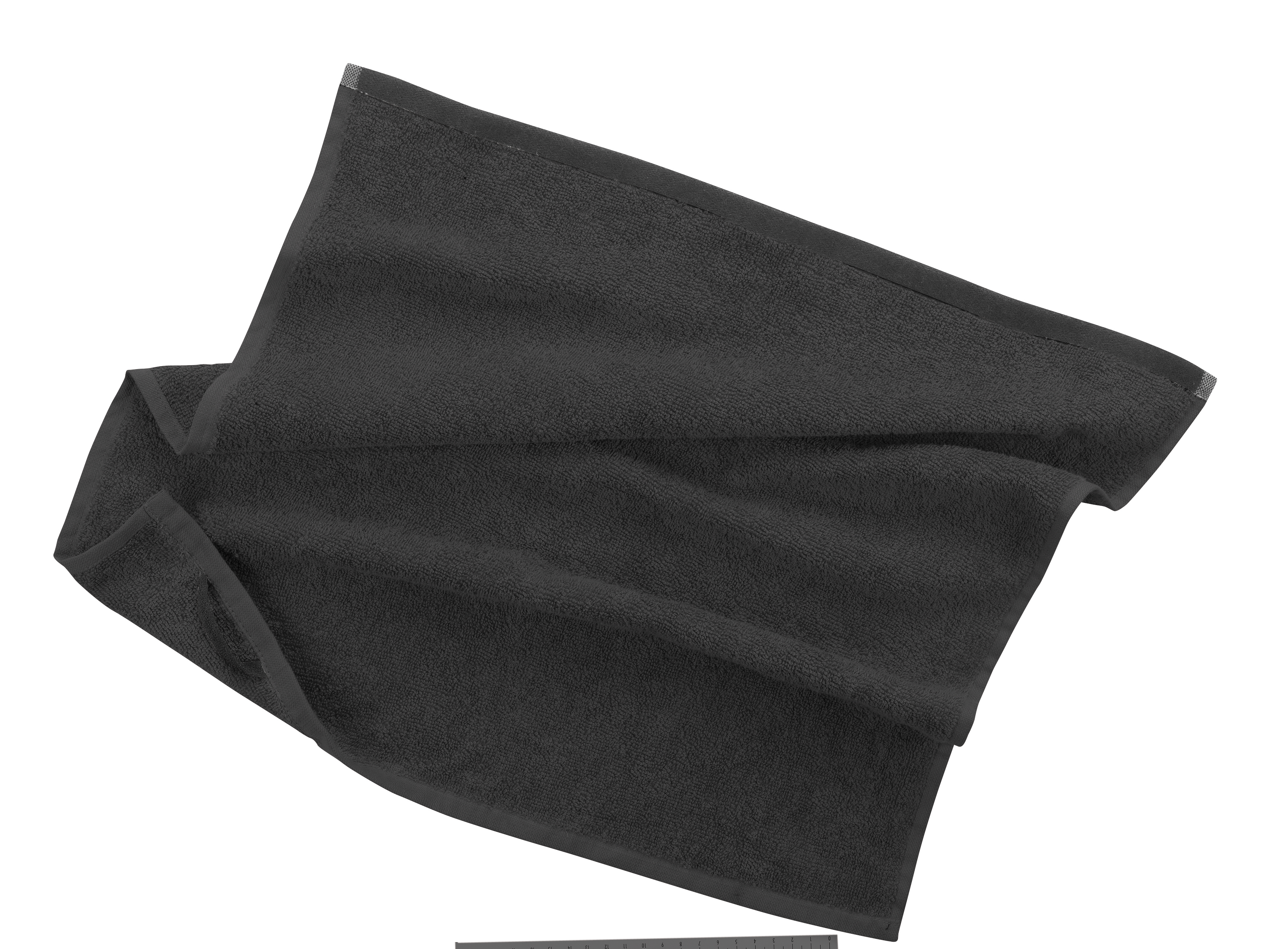 Square terry towel solid, no eyelet, with loop, set2, black