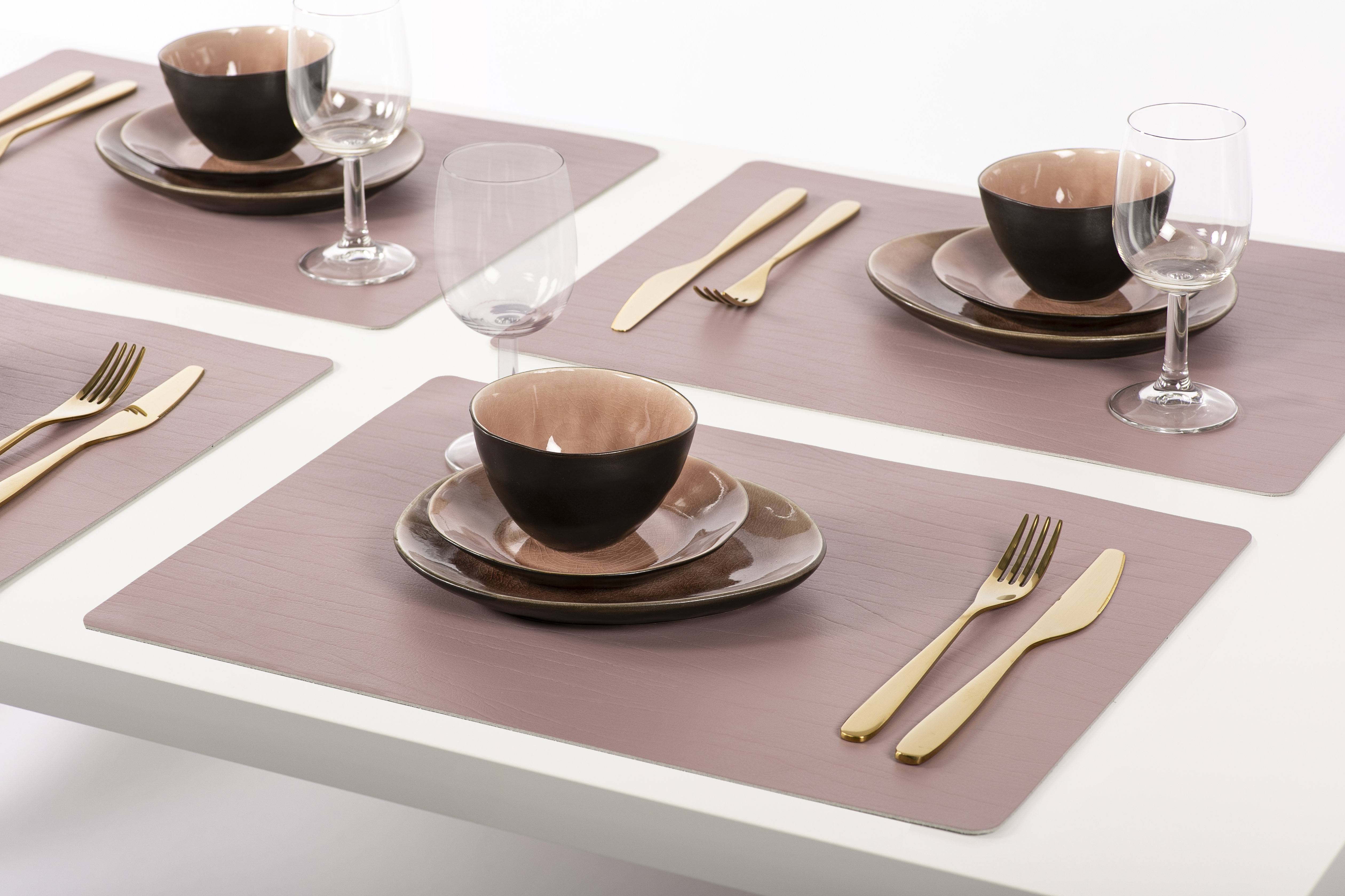 Titan placemat rectangular, 33x45cm, taupe double sided