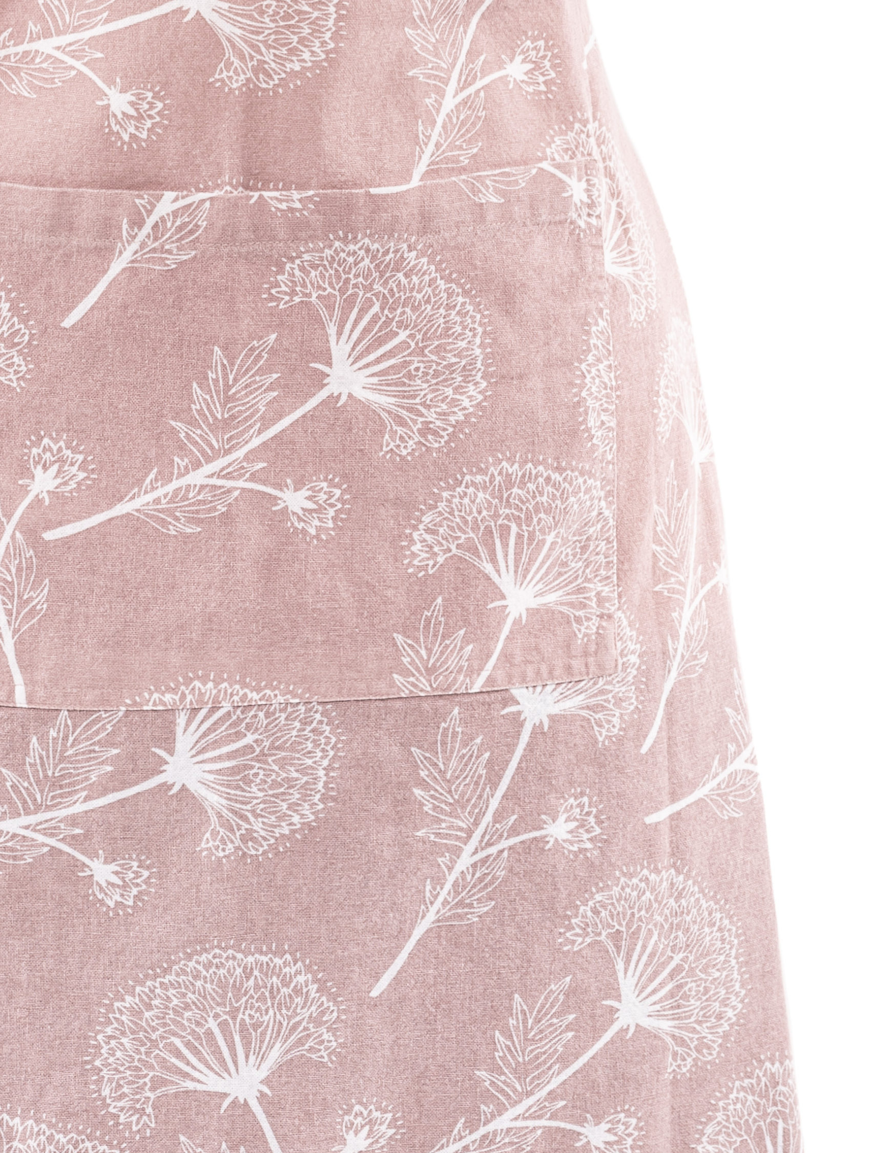 Apron MYRNA, floral printed,  74x85cm, pink