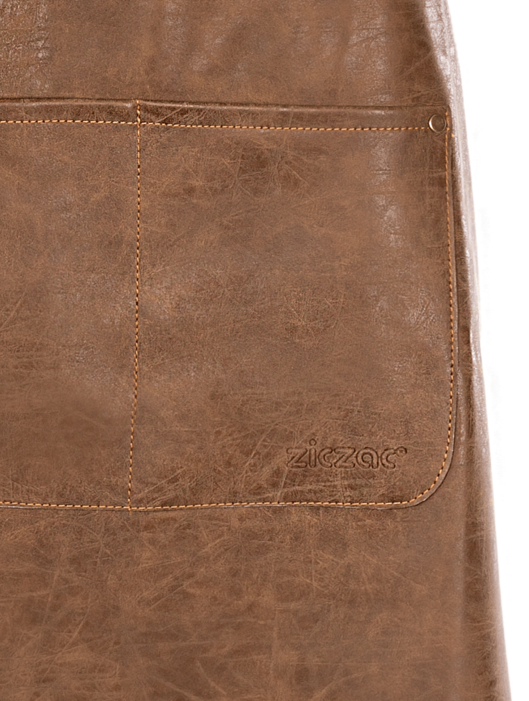 Schort TRUMAN (Logo + Pocket), 64x85 cm, walnut