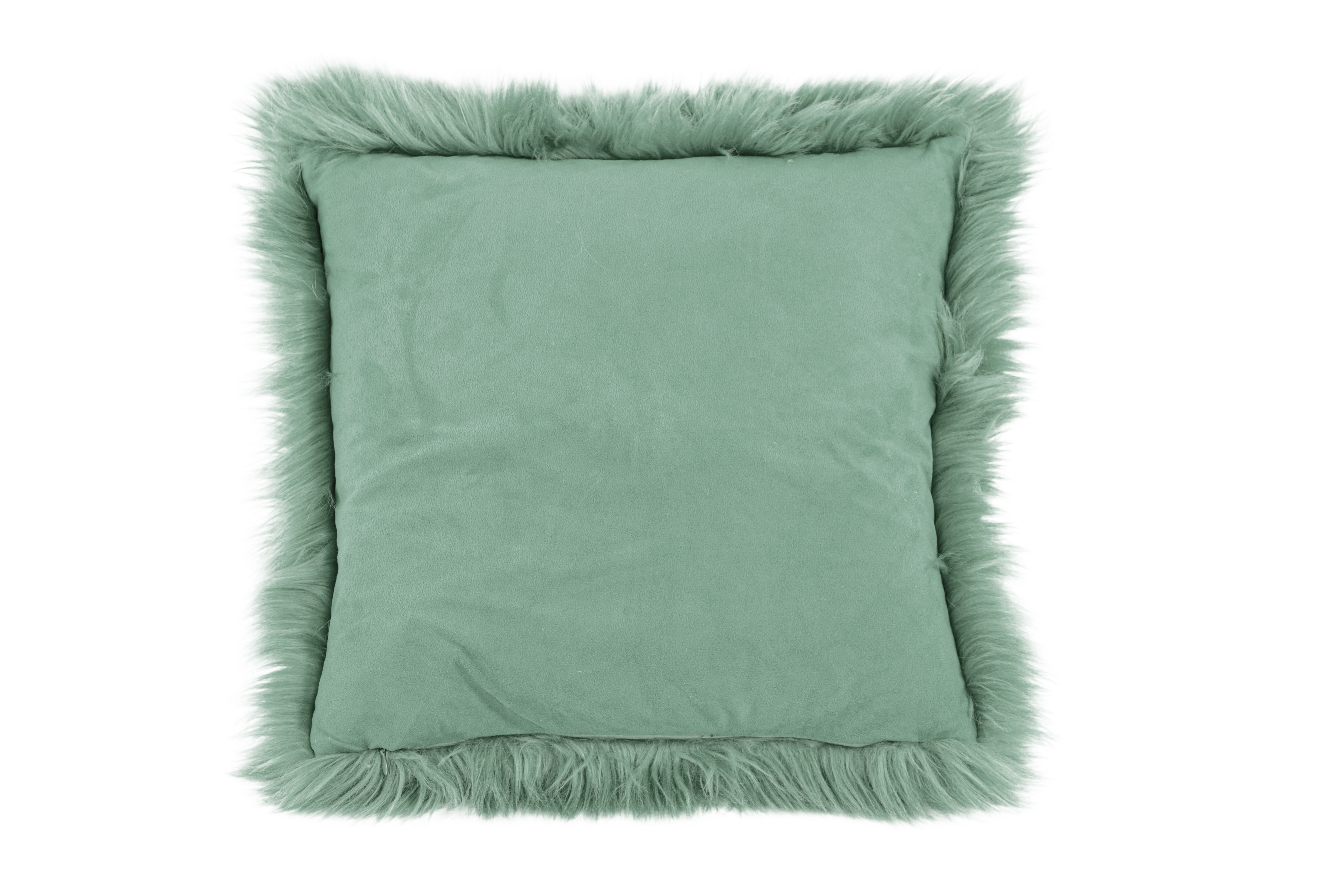 Cushion (filled) sheepskin + suede 45x45CM, green chinois