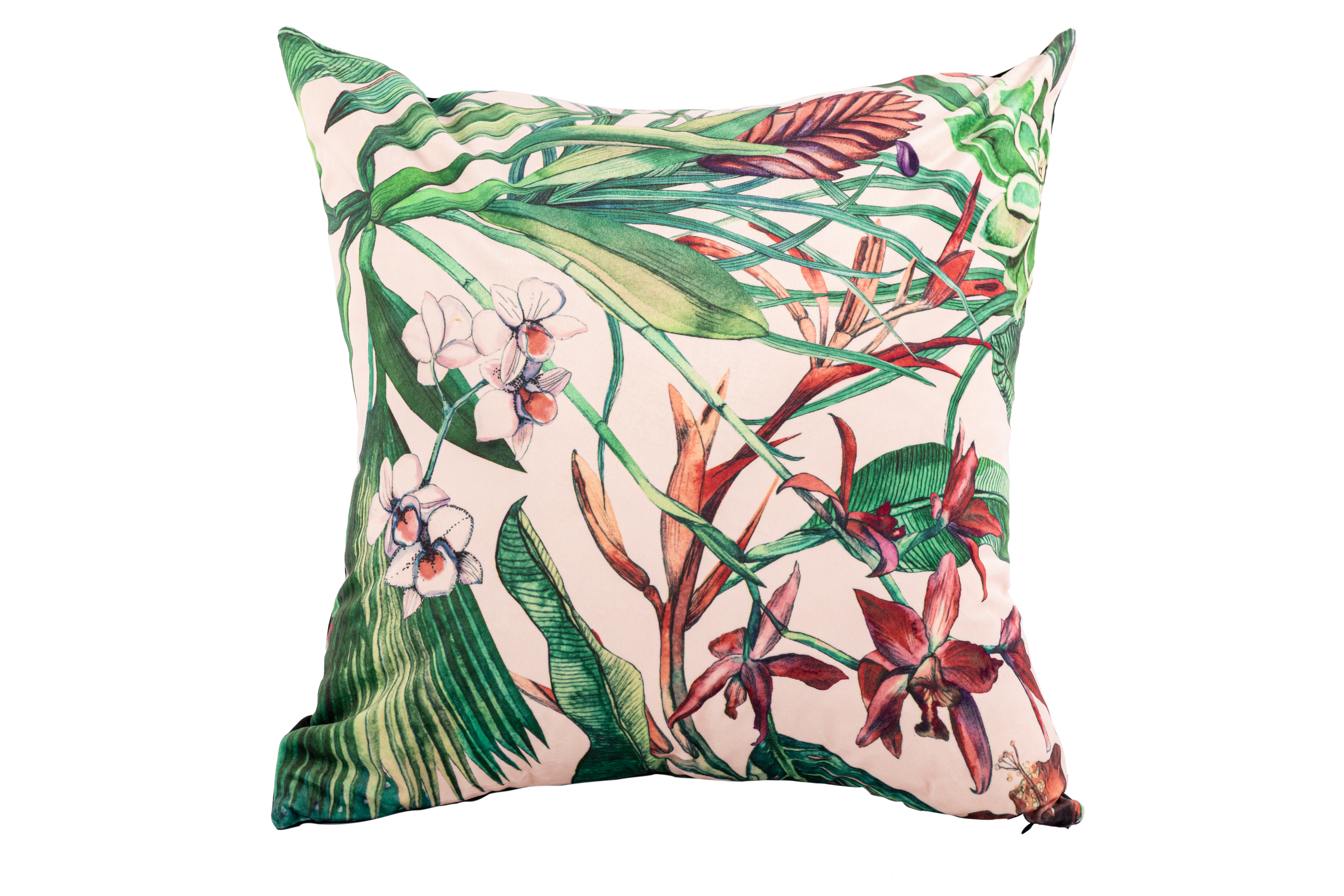 Kussen (gevuld) AMBIANCE PRINT 45X45CM, orchid