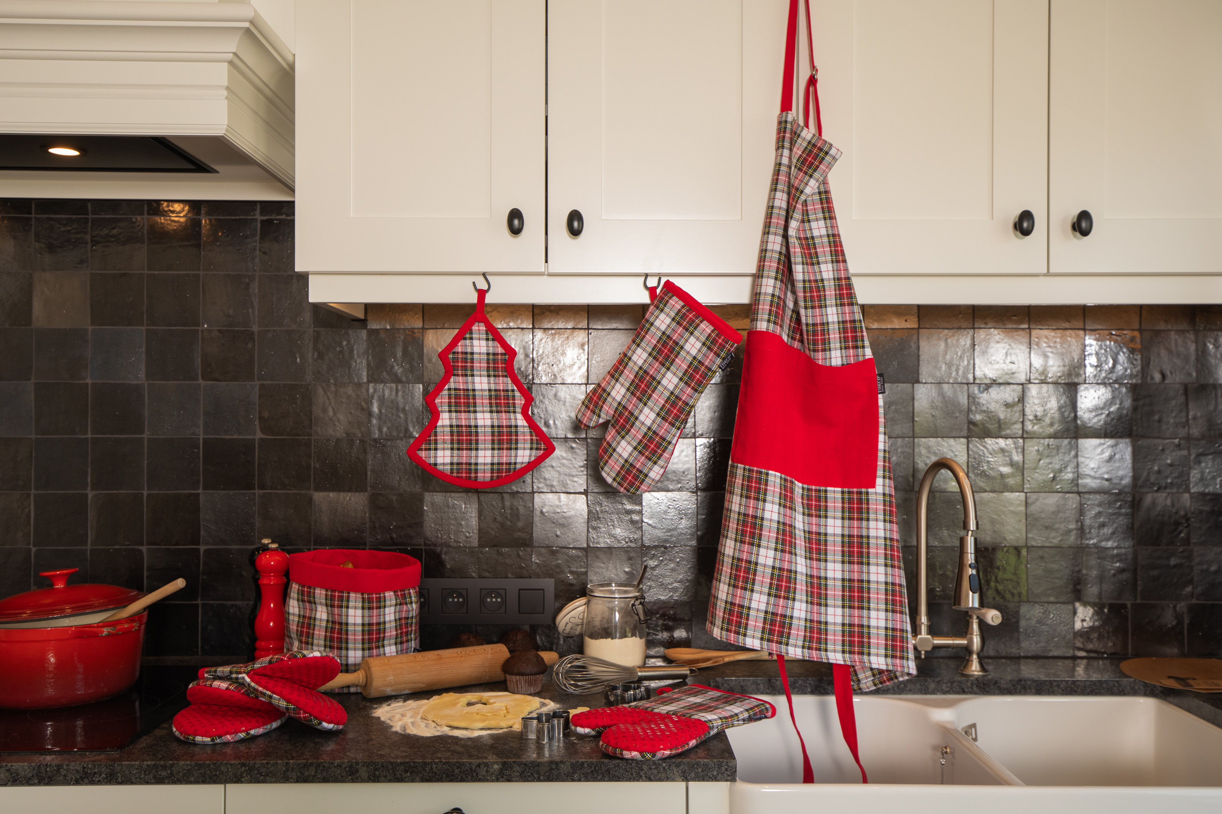 Ovenwant XMAS - SET/2 - kerst  - 18x32 cm, rood