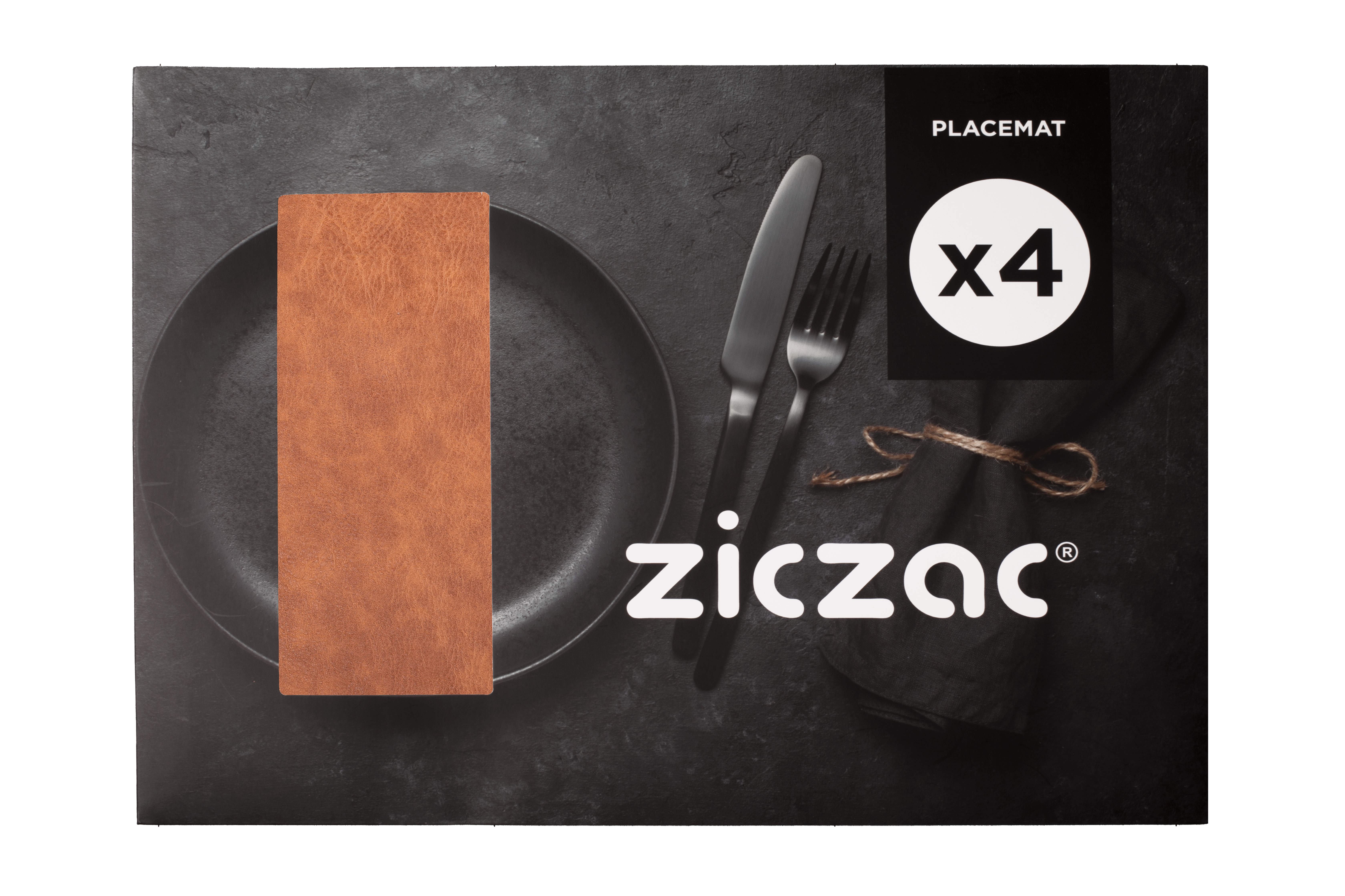 Placemat TROJA, 33x45cm, caramel - set of 4 in giftbox