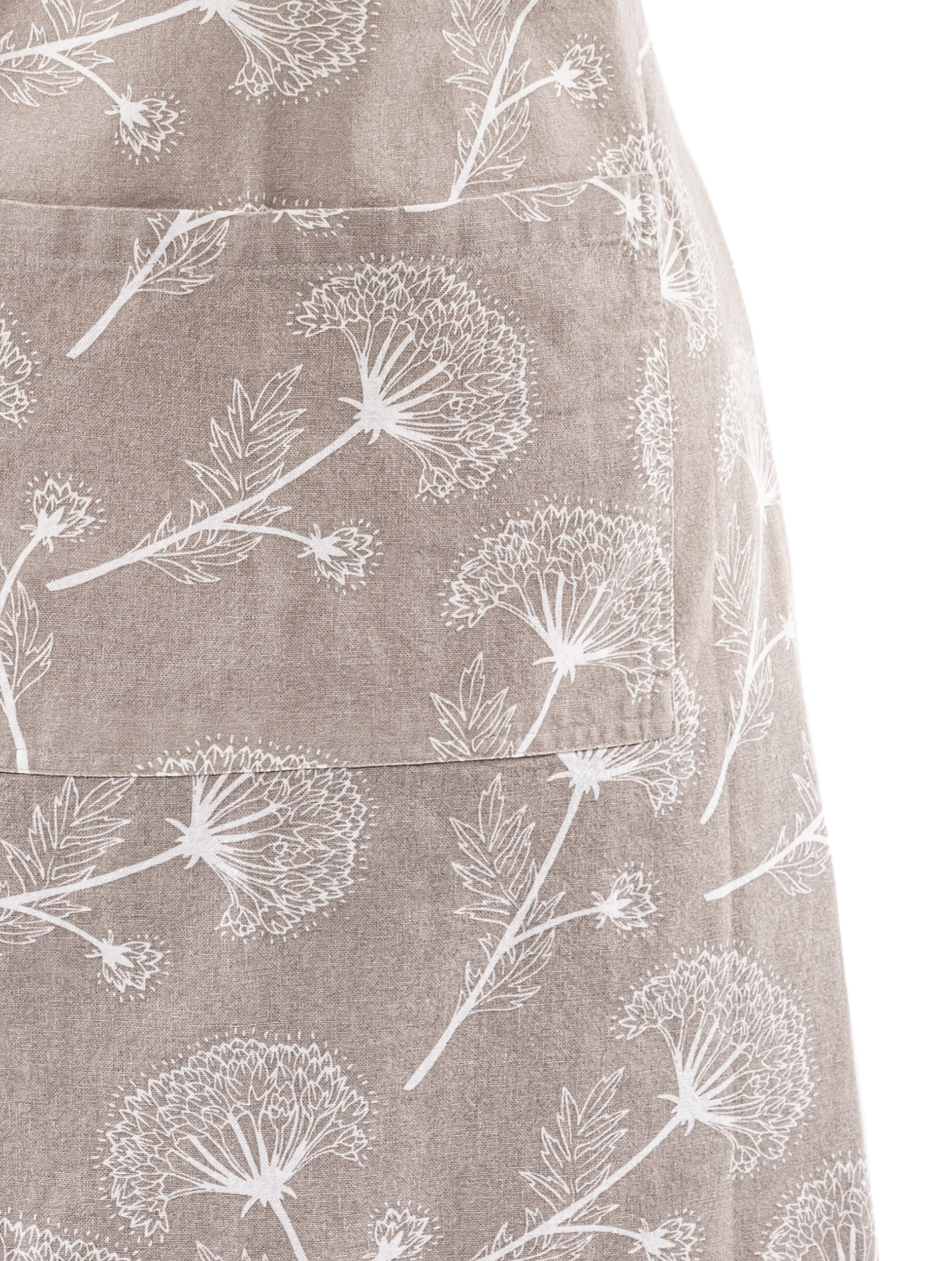 Apron MYRNA, floral printed,  74x85cm, taupe